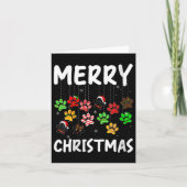 Womens Dog Paw Merry Christmas Pajamas Puppy Dog L Karte (Vorderseite)