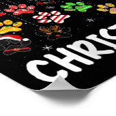 Womens Dog Paw Merry Christmas Pajamas Puppy Dog L Poster (Ecke)