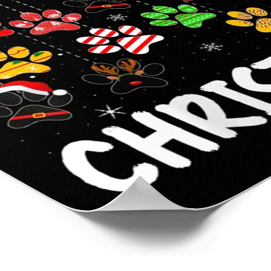 Womens Dog Paw Merry Christmas Pajamas Puppy Dog L Poster (Ecke)