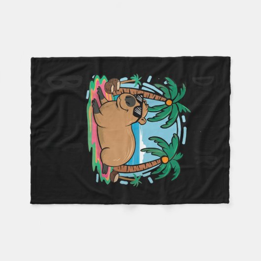 Womens Don't Worry Be Capy Shirt Kids Men Women Ca Fleecedecke (Vorderseite (Horizontal))