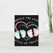 Womens Double The Love New Nana Grandma Of Twins R Karte (Vorderseite)