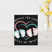 Womens Double The Love New Nana Grandma Of Twins R Karte (Gelbe Blume)