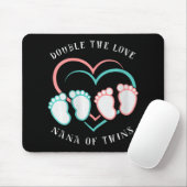 Womens Double The Love New Nana Grandma Of Twins R Mousepad (Mit Mouse)