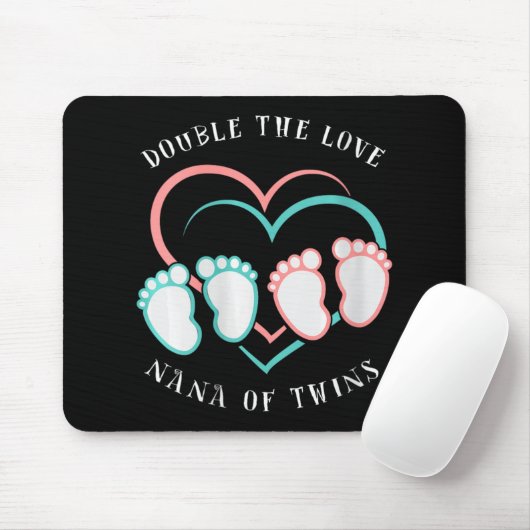 Womens Double The Love New Nana Grandma Of Twins R Mousepad (Mit Mouse)