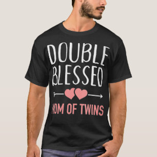 Womens Double Wunde Mom of Twins VNeck T-Shirt
