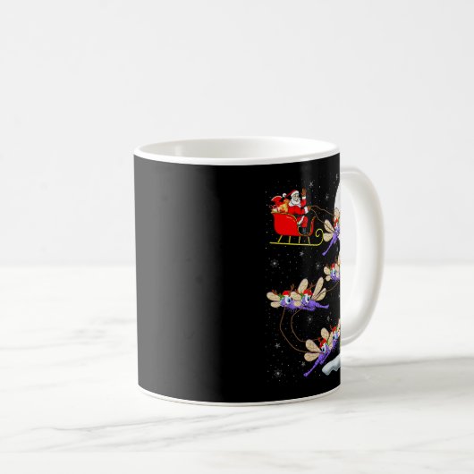 Womens Dragonfly Santa Sleigh Flying Funny Magical Kaffeetasse (VorderseiteRechts)