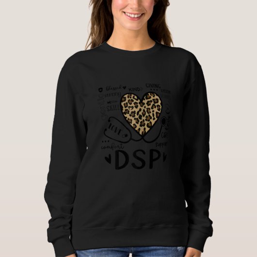 Womens DSP  Leopard Heart Nurse  Nursing Sweatshirt (Vorderseite)