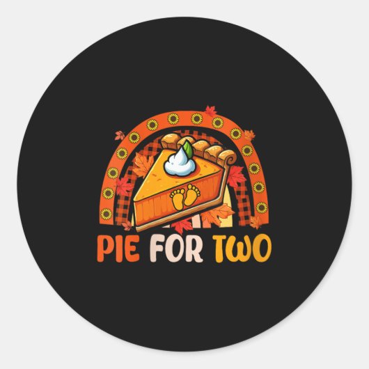 Womens E Funny Joke für zwei Erntedank Schwangersc Runder Aufkleber (Vorderseite)