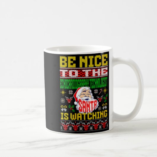 Womens Echocardiography Tech Christmas Ugly Sweate Kaffeetasse (Rechts)