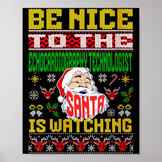 Womens Echocardiography Tech Christmas Ugly Sweate Poster (Vorne)