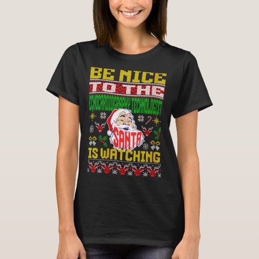 Womens Echocardiography Tech Christmas Ugly Sweate T-Shirt (Vorderseite)