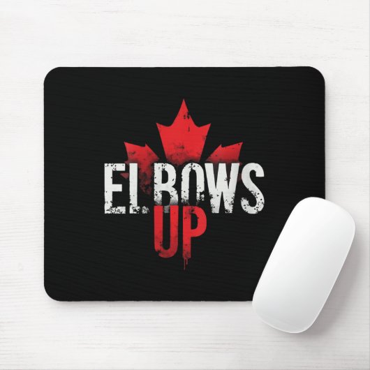 Womens Elbows Up Fans Maple Leaf V-Nacken Mousepad (Mit Mouse)