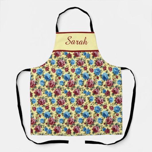 Womens Elegant Stylish Rustic Floral Pattern Schürze (Vorderseite)