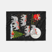 Womens Elephant Santa Sleigh Flying Funny Magical Fleecedecke (Vorderseite (Horizontal))