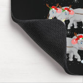 Womens Elephant Santa Sleigh Flying Funny Magical Mousepad (Ecke)