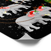 Womens Elephant Santa Sleigh Flying Funny Magical Poster (Ecke)
