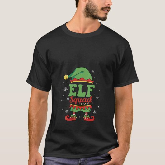 Womens Elf Squad Matching Family Christmas V Neck T-Shirt (Vorderseite)