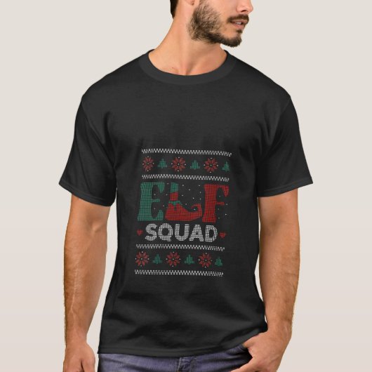 Womens Elf Squad Matching Family Christmas V Neck T-Shirt (Vorderseite)