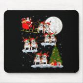 Womens English Bulldog Santa Sleigh Flying Funny M Mousepad (Vorne)