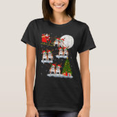 Womens English Bulldog Santa Sleigh Flying Funny M T-Shirt (Vorderseite)