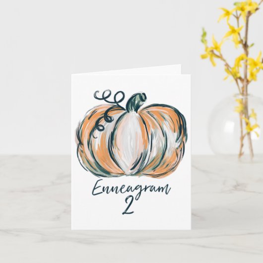 Womens Enneagramm 2 Wasserfarben Pumpkin Fall Than Karte (Gelbe Blume)