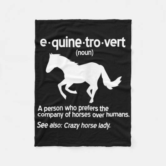 Womens Equinetrovert Definition Pferdeschmädchen Fleecedecke (Vorderseite)