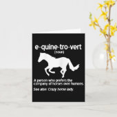 Womens Equinetrovert Definition Pferdeschmädchen Karte (Gelbe Blume)