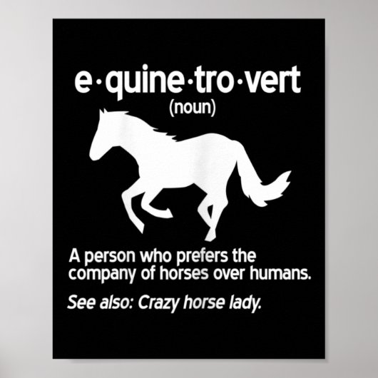 Womens Equinetrovert Definition Pferdeschmädchen Poster (Vorne)