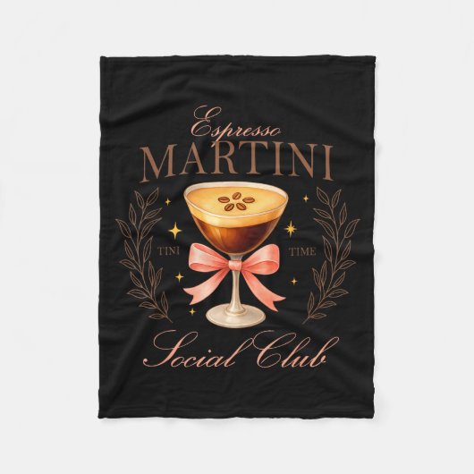 Womens Espresso Martini Social Club Drinking Tail Fleecedecke (Vorderseite)
