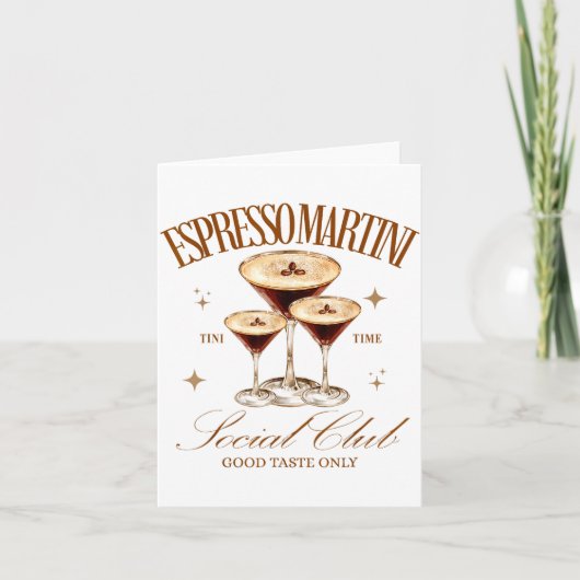 Womens Espresso Martini Social Club Drinking Tail  Karte (Vorderseite)