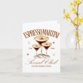 Womens Espresso Martini Social Club Drinking Tail  Karte (Gelbe Blume)