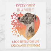 Womens Every Once In A While A Dog Enters Weinetikett (Einzelnes Label)