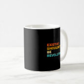 Womens Existing Shouldn't Be Revolutionary Retro V Kaffeetasse (VorderseiteRechts)