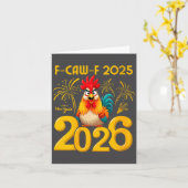 Womens F-caw-f 2025 Happy New Year 2026 Funny Chic Karte (Gelbe Blume)