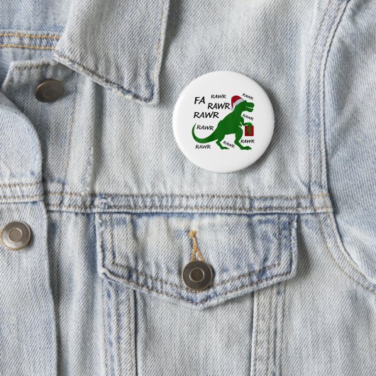 Womens Fa Rawr Dinosaur T-rex Xmas Party Santa T-r Button (Beispiel)