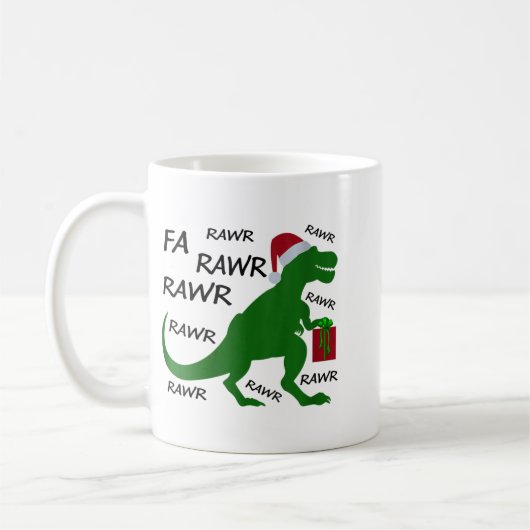 Womens Fa Rawr Dinosaur T-rex Xmas Party Santa T-r Kaffeetasse (Links)