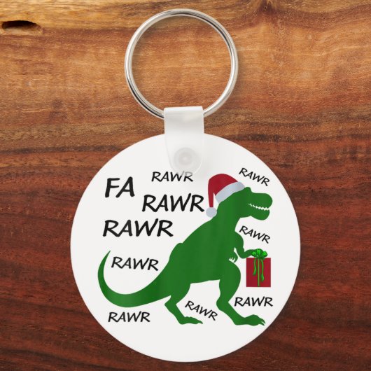Womens Fa Rawr Dinosaur T-rex Xmas Party Santa T-r Schlüsselanhänger (Vorderseite)