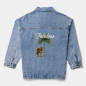 Womens Fabulous Wild Tiger Palm Tree Jeansjacke (Rückseite)