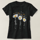 Womens Faith & Hope & Liebe Butterfly Daisy Chirst T-Shirt (Design vorne)