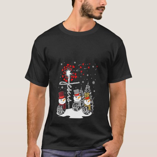 Womens Faith Hope Liebe Snowman Jesus Dandelion Ch T-Shirt (Vorderseite)