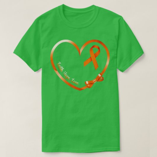Womens Faith Hope Love Orange Ribbon Leukemia Awar T-Shirt (Design vorne)