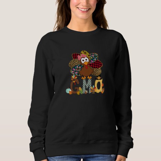 Womens Fall Turkey Gma Thanksgiving Doodle Grandm Sweatshirt (Vorderseite)