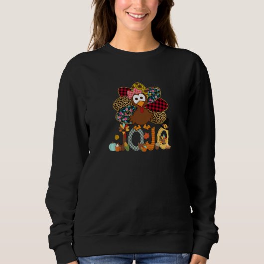 Womens Fall Turkey Jojo Thanksgiving Doodle Grand Sweatshirt (Vorderseite)