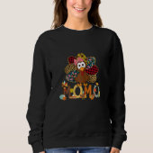 Womens Fall Turkey Momo    Thanksgiving Doodle Gra Sweatshirt (Vorderseite)
