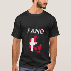 Womens Fanö Fano Denmark Island Silhouette Map Fla T-Shirt