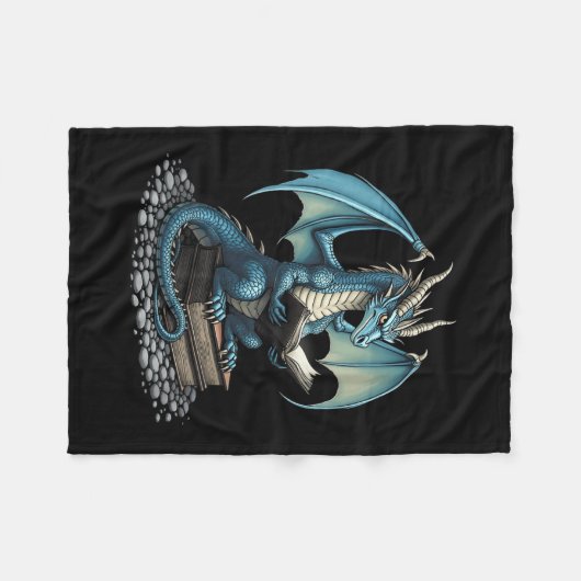 Womens Fantasy Dragon Reading Magical Book Lover H Fleecedecke (Vorderseite (Horizontal))