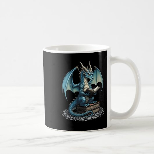 Womens Fantasy Dragon Reading Magical Book Lover H Kaffeetasse (Rechts)