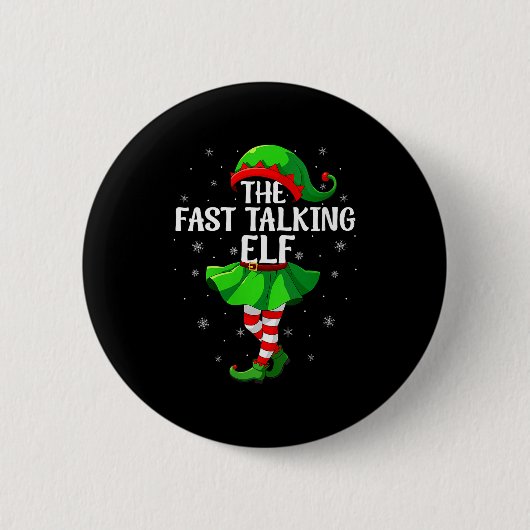 Womens Fast Talking Elf Christmas Girls Women Elf Button (Vorderseite)