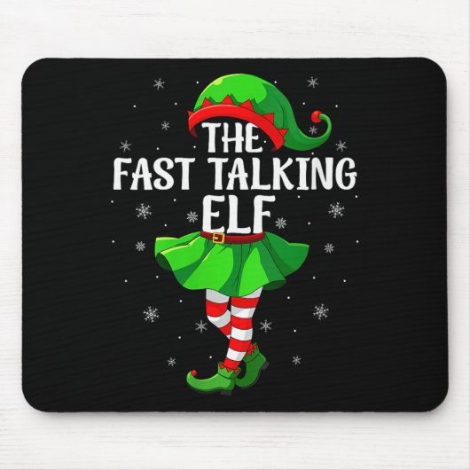 Womens Fast Talking Elf Christmas Girls Women Elf Mousepad (Vorne)