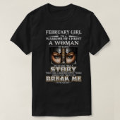 "Womens February Girl Meine Narben erzählen eine G T-Shirt (Design vorne)